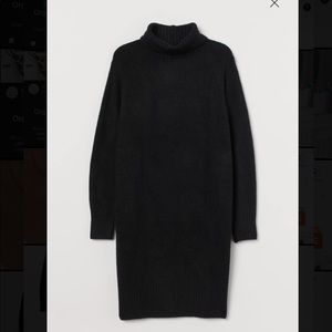 *NWT* H&M Black Knit Turtleneck Dress Sz S